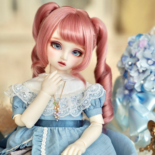 BJD wig double ponytail soft high temperature silk six points three points four points sewing double ponytail sd wig bjd doll 3 points