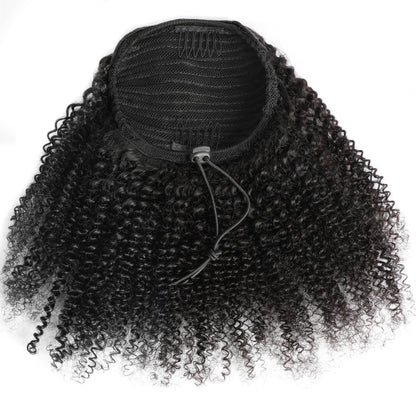 Drawstring Ponytail Afro Kinky Curly Ponytail Human Hair Real Hair