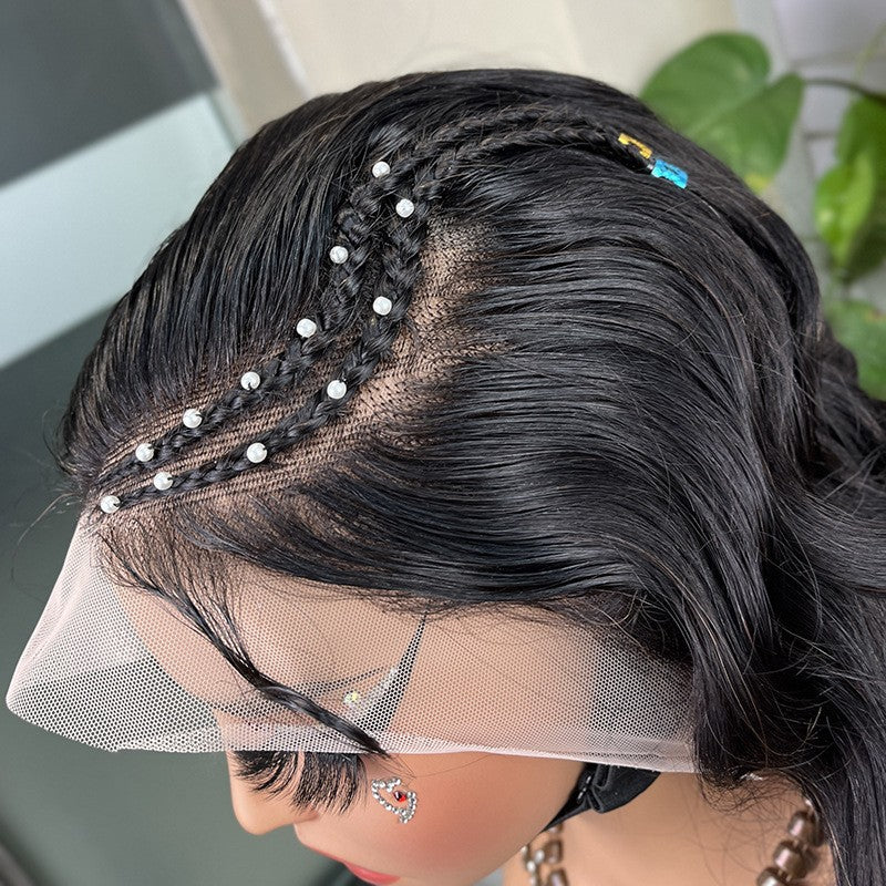 Africa Hot Sale Wig Europe and the United States Short Section Elastic Large Head Covering Wig 13 * 4 Loose Bouncy