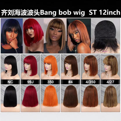 Bang bob Wig Fringe Wig Real Hair Real Headgear Hot Sales
