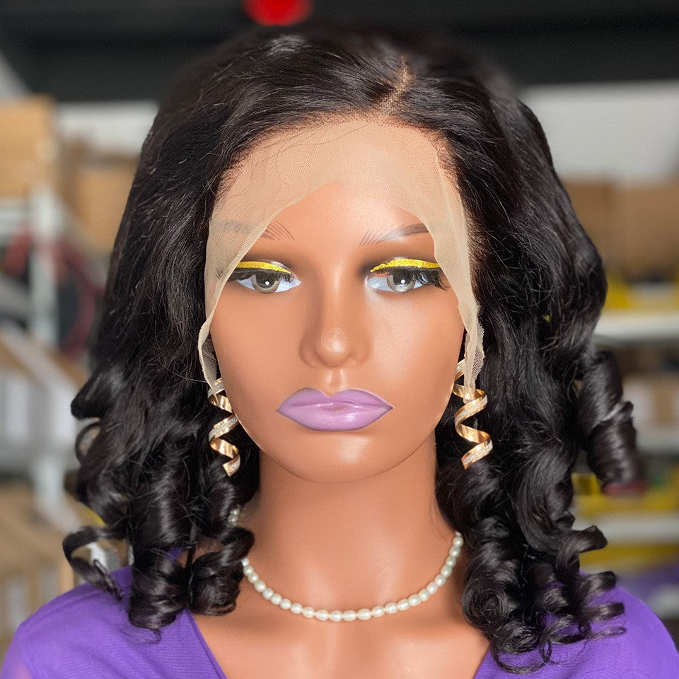 Bouncy Curl Human Hair Wigs Front Lace Real Wigs