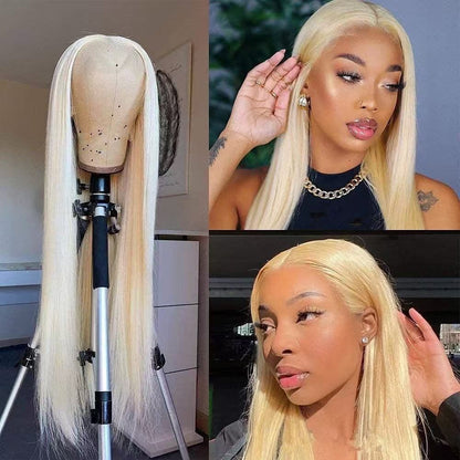 Wigs 13*4 Hand-woven Front Lace Real Hair Head Covering Center Parting Long Straight Hair Human Hair