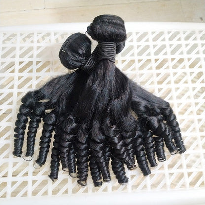 Real Hair Bundles Bouncy Curls Braided Hair Funmi Closure