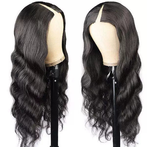 V Part Wig Body Wave Human Hair Headgear Real Hair European and American Wig Headgear V-shaped Headgear