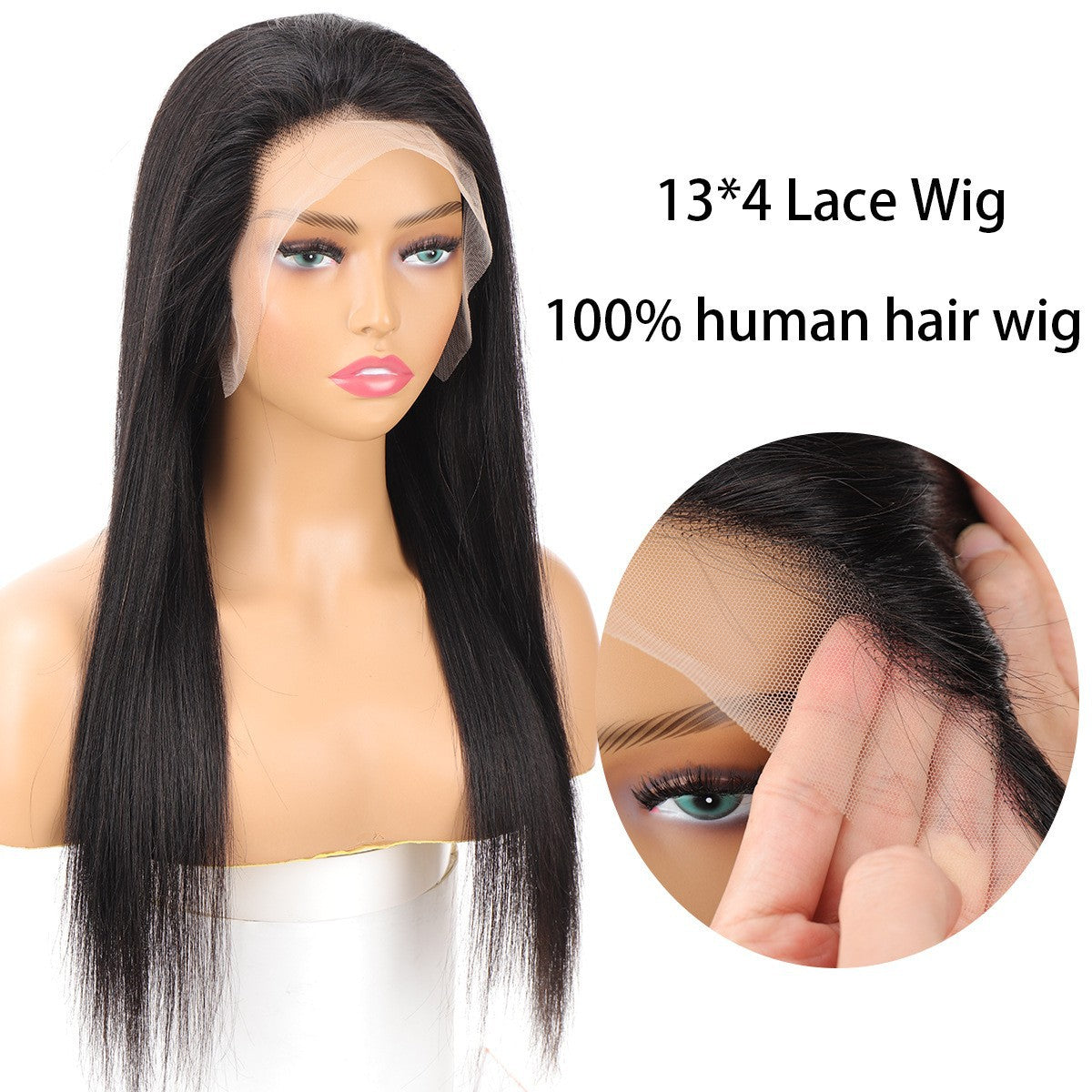 Real Hair Front Lace Wig Head Covering 100%human Hair Wig