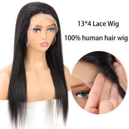 Real Hair Front Lace Wig Head Covering 100%human Hair Wig