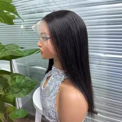 Long Straight Hair Real Human Hair Head Covering Full Lace Wig Human Hair