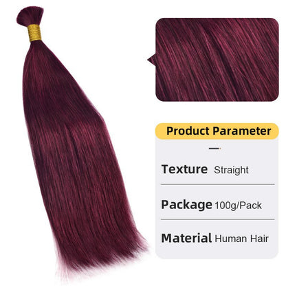 Straight Real Hair Handle Strand Crystal Wire Wig Can Be Permed and Dyed Straight Hair Handle Foreign Trade Human Hair