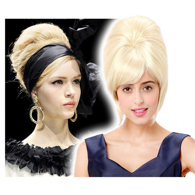 60s Retro Wig 613Blonde Gold 14-inch Party Halloween Wig