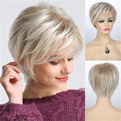 KarenLayered Karen wig European and American side blond white ladies Diana wig diana export