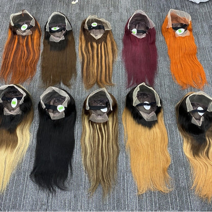 13x4 Full Frontal ST Human Wig Cross Border Real Hair