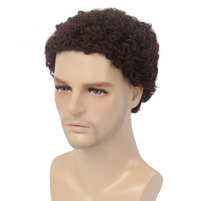 Exported to the U.S.: Kanikaren Synthetic Fiber Wig Cap for Overseas African-Style Men's Short Curly Buzz Cut Wig