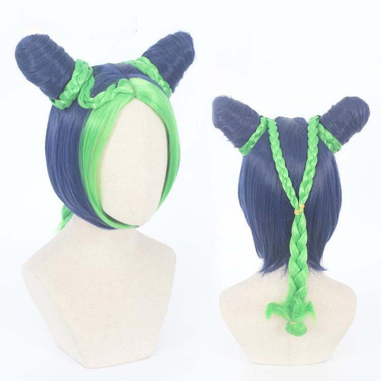 Cosplay Wig Wholesale JoJo's Bizarre Adventure Jolyne Kujo Braid Blue-Green Anime Wig