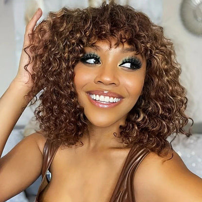 Fringe Bob wig with Bangs 250% Density Human Hair Lace Wig