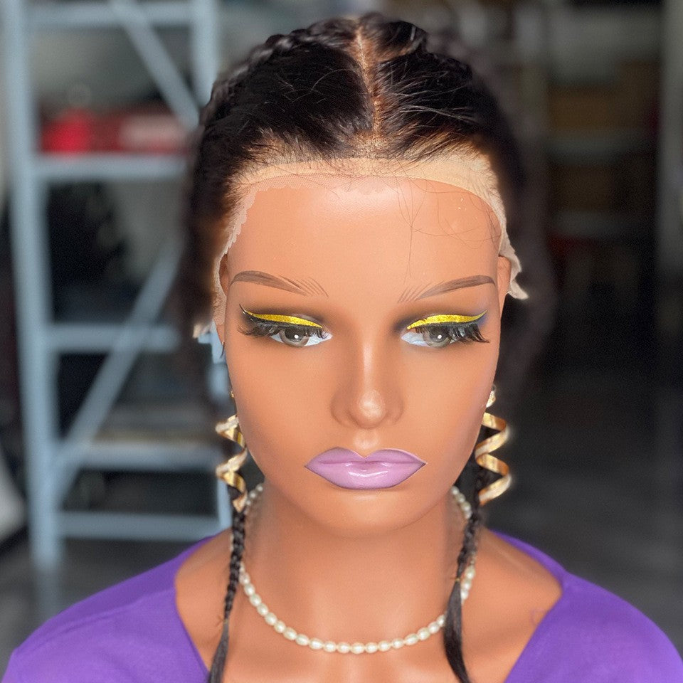 13x4 Bleached Knot Lace Frontal Braid Front Closure Chunks of Real Hair