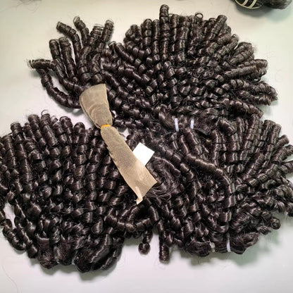 Super Double Drawn Noodle Curl Hot Models Real Human Hair Wig