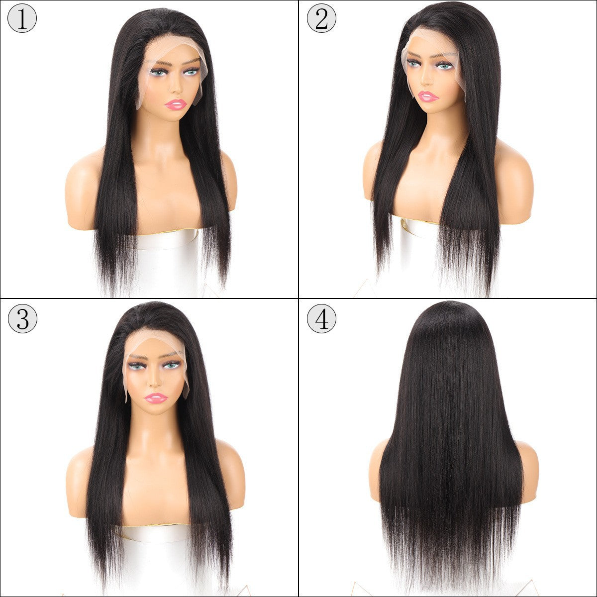 Real Hair Front Lace Wig Head Covering 100%human Hair Wig