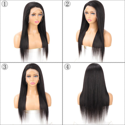 Real Hair Front Lace Wig Head Covering 100%human Hair Wig