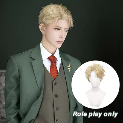 loid wig spy play house Lloyd Folger dusk side short men's golden yellow wig