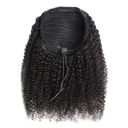 Drawstring Ponytail Afro Kinky Curly Ponytail Human Hair Real Hair