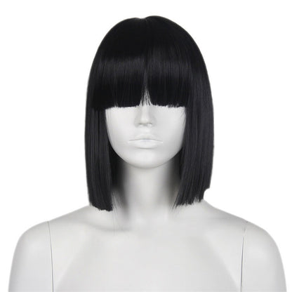 Hard Shell Wig for Clothing Female Model Half Factory Wholesale Black Short Straight Hair bob Wig with Hard Shell