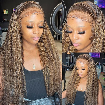 High Light Curly Human Hair Wig Real Hair Wigs P4/27