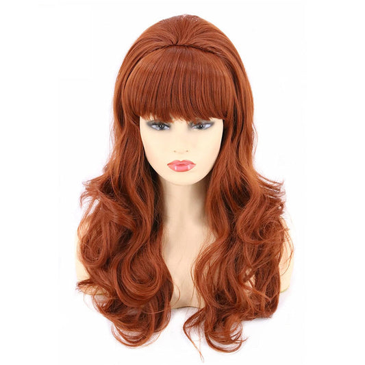 6070s Bouffant High Hat Wig Pegbundy Vintage Long Hair Wig Head