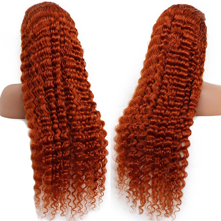 Front Lace Head Covering Ginger Ginger Orange Lace Front Foreign Trade Wigs Hot Sale Real Hair