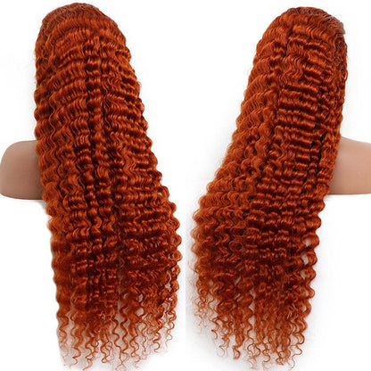 Front Lace Head Covering Ginger Ginger Orange Lace Front Foreign Trade Wigs Hot Sale Real Hair