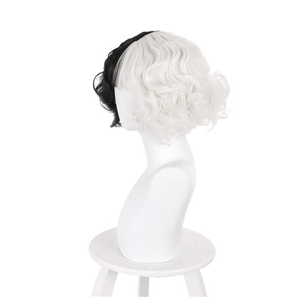 Cruella Deville Wig Half Black Half White Halloween Wig