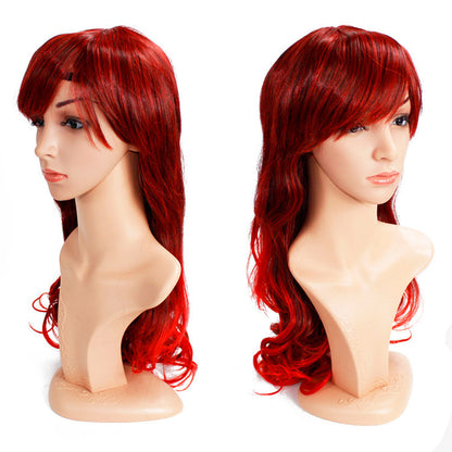 Fashion Hot Sale Middle Length Curly Hair Middle Parted Chemical Fiber Hair Wig