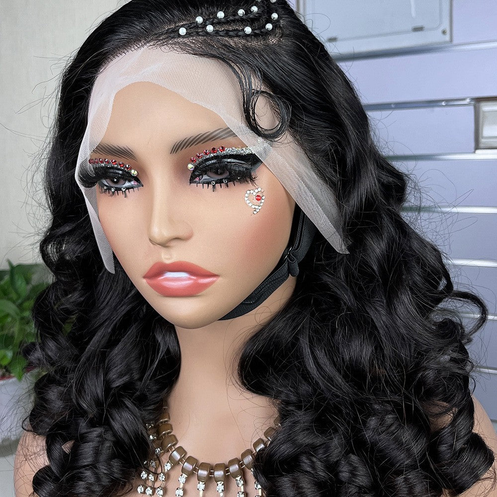 Africa Hot Sale Wig Europe and the United States Short Section Elastic Large Head Covering Wig 13 * 4 Loose Bouncy