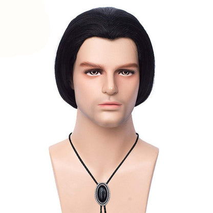 70s80s 70s men's retro cosplay wig black widow's peak Halloween wig export