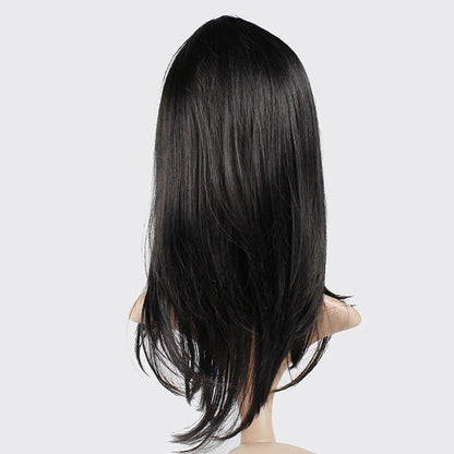 Chemical Fiber Hair Long Straight Hair Realistic Natural Hair Wigs Head Covering Wig