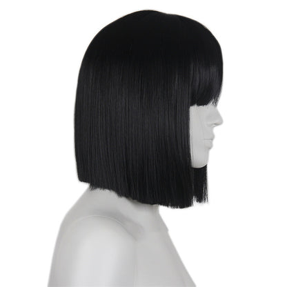 Hard Shell Wig for Clothing Female Model Half Factory Wholesale Black Short Straight Hair bob Wig with Hard Shell