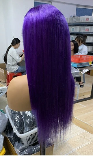 Purple 13*4 Full Lace Frontal Human Hair Wigs Real Hair Wigs