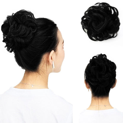 Hair Ringlets Female Pill Head Coiffure Realistic Curly Hair Fake Ponytail Wig