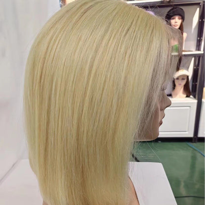 Real Hair Raw 13*4 Lace Frontal Wigs Human Hair Bob Wig Head Covering