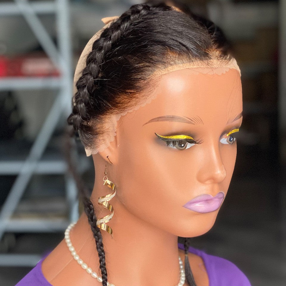 13x4 Bleached Knot Lace Frontal Braid Front Closure Chunks of Real Hair