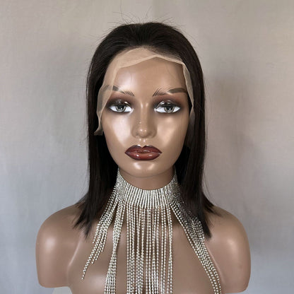 13x4 Bob Wig Human Hair Wig bob Head Real Hair Black Wig