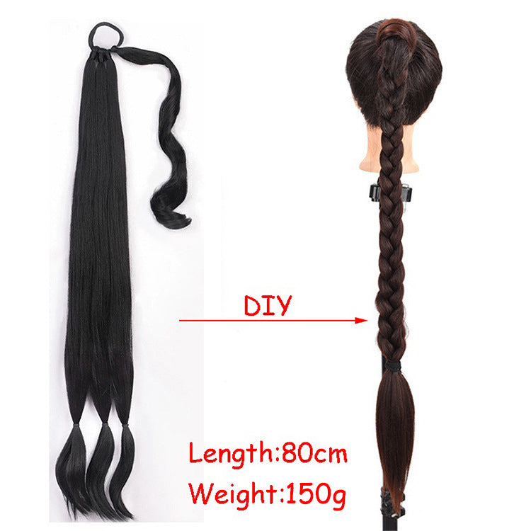 Export Trade Wig Ponytail Braided Style Wig Ponytail Extension Three-Strand Braid Export Trade Wig Ponytail Braided Hair Extension