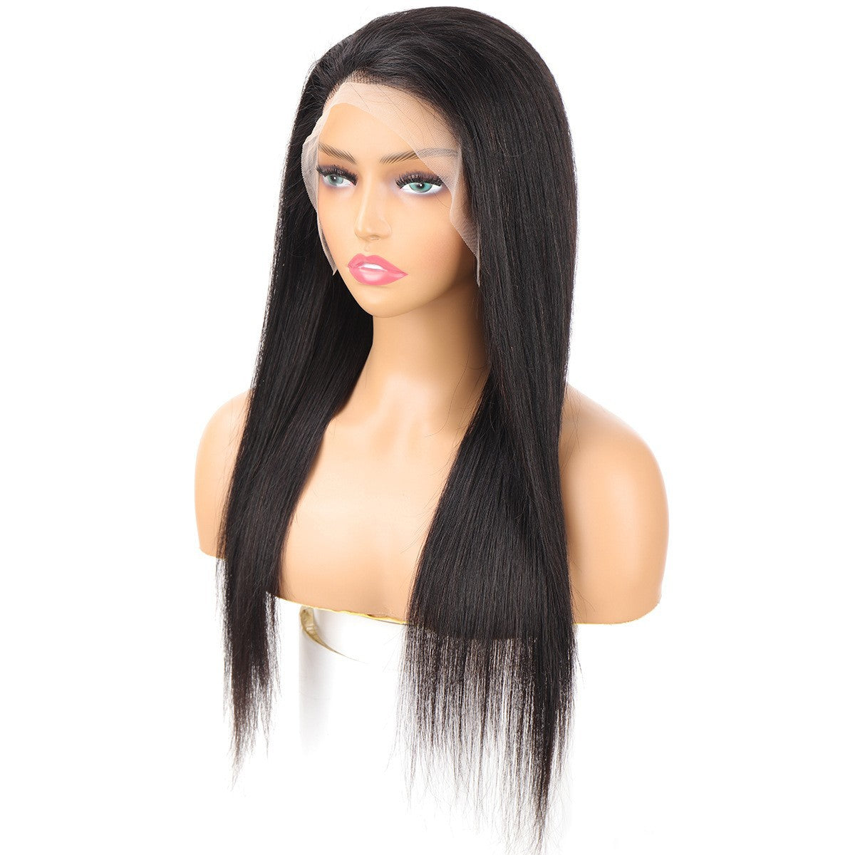 Real Hair Front Lace Wig Head Covering 100%human Hair Wig