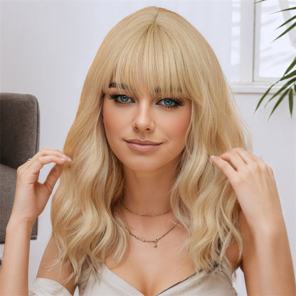 Hot Seller Wig air Broken Cap Bangs Female Group High Temperature Hair Wig