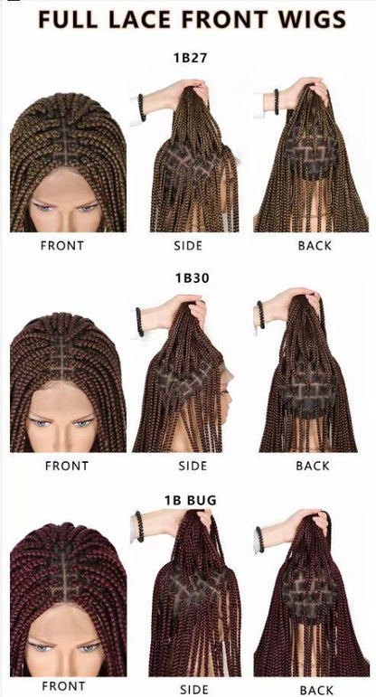 Lace Braid Chemical Fiber Head Covers Full Lace Long Braid Head Covers Wig