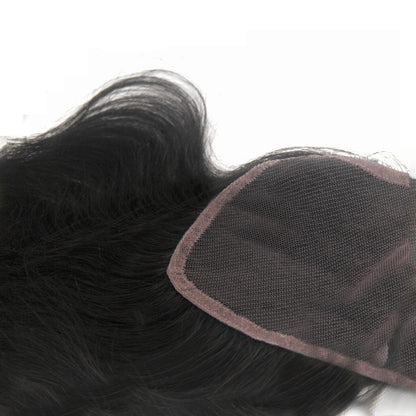 100% Indian human hair hand-woven universal lace hair block straight hair replacement block lace closure in stock
