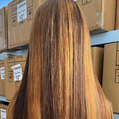 13*4 Straight Lace Frontal Wigs Highlight Real Hair