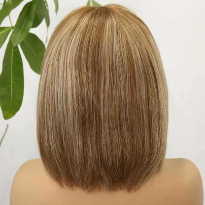 T Lace Front Human Hair Wig Blonde bob Wigs Gradient Real Hair Wigs