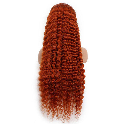 Front Lace Head Covering Ginger Ginger Orange Lace Front Foreign Trade Wigs Hot Sale Real Hair