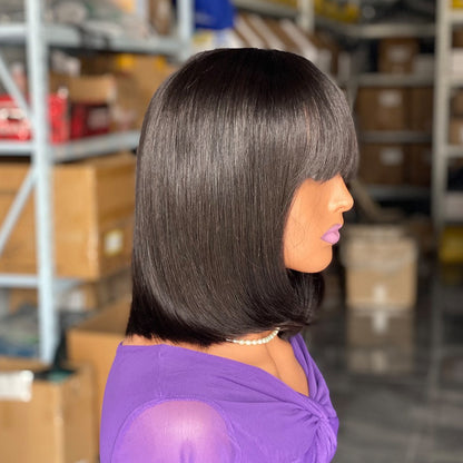 Bob Human Hair Wigs Europe and the United States Real Hair Wig Head Covering