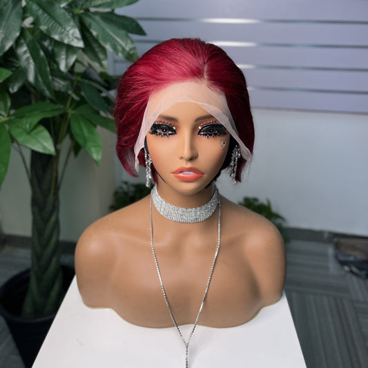 Wig Female Medium Long Hair Parted Korean Style Without Bangs 13x4 Front Lace Hair Real Hair
